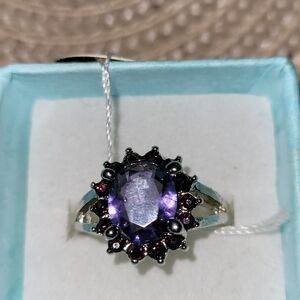 10 Kt Gold Filled Purple Cz Cocktail Ring Size 8
